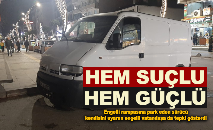 Sorumsuz sürücüden engelli vatandaşa büyük ayıp