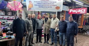 Esnaftan SMA hastası Feyyaz Alperen'e destek